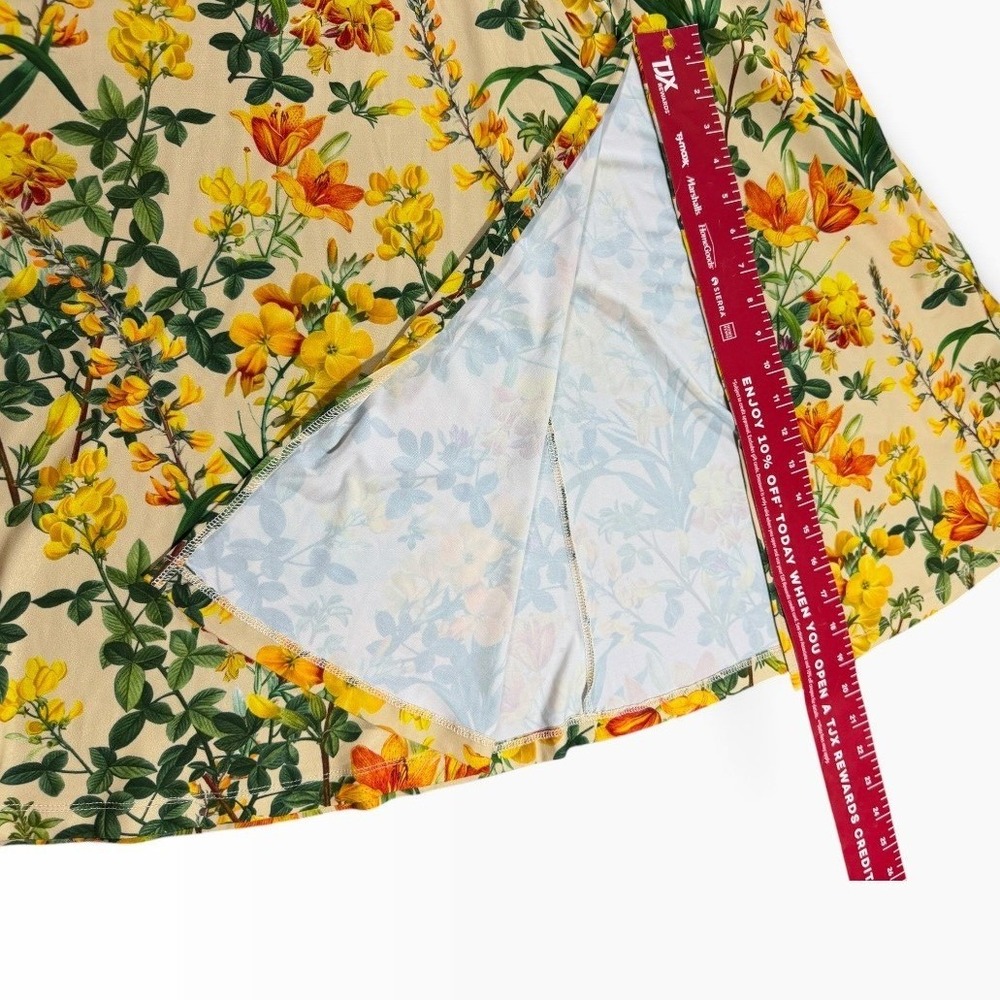 Alexia Admor Floral Short Sleeve Midi Dress Yellow Floral A-Line  SZ XS - Picture 8 of 16
